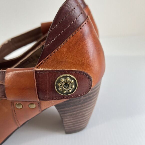 Corkys Elite Dress Pump Women Size 8 Honeysuckle Leather Slip On Brown Art - Picture 4 of 10